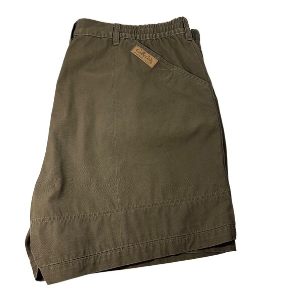 Vintage Cabela's Mens Brown Cargo Shorts Elastic Waist 6 Pockets SZ 40 Outdoor - Picture 6 of 8
